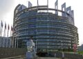Israeli flag on the ground in the European Parliament