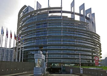 Israeli flag on the ground in the European Parliament